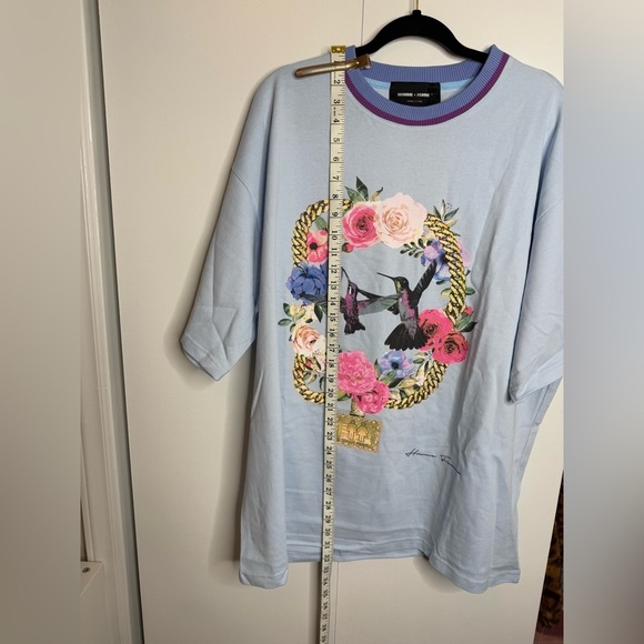 Homme + Femme - PARADISE CHAIN TEE Hummingbirds in Blue - XXL NWT - Picture 9 of 9